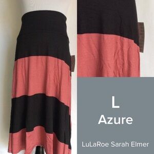 NWT LuLaRoe L Azure skirt black and dusty rose